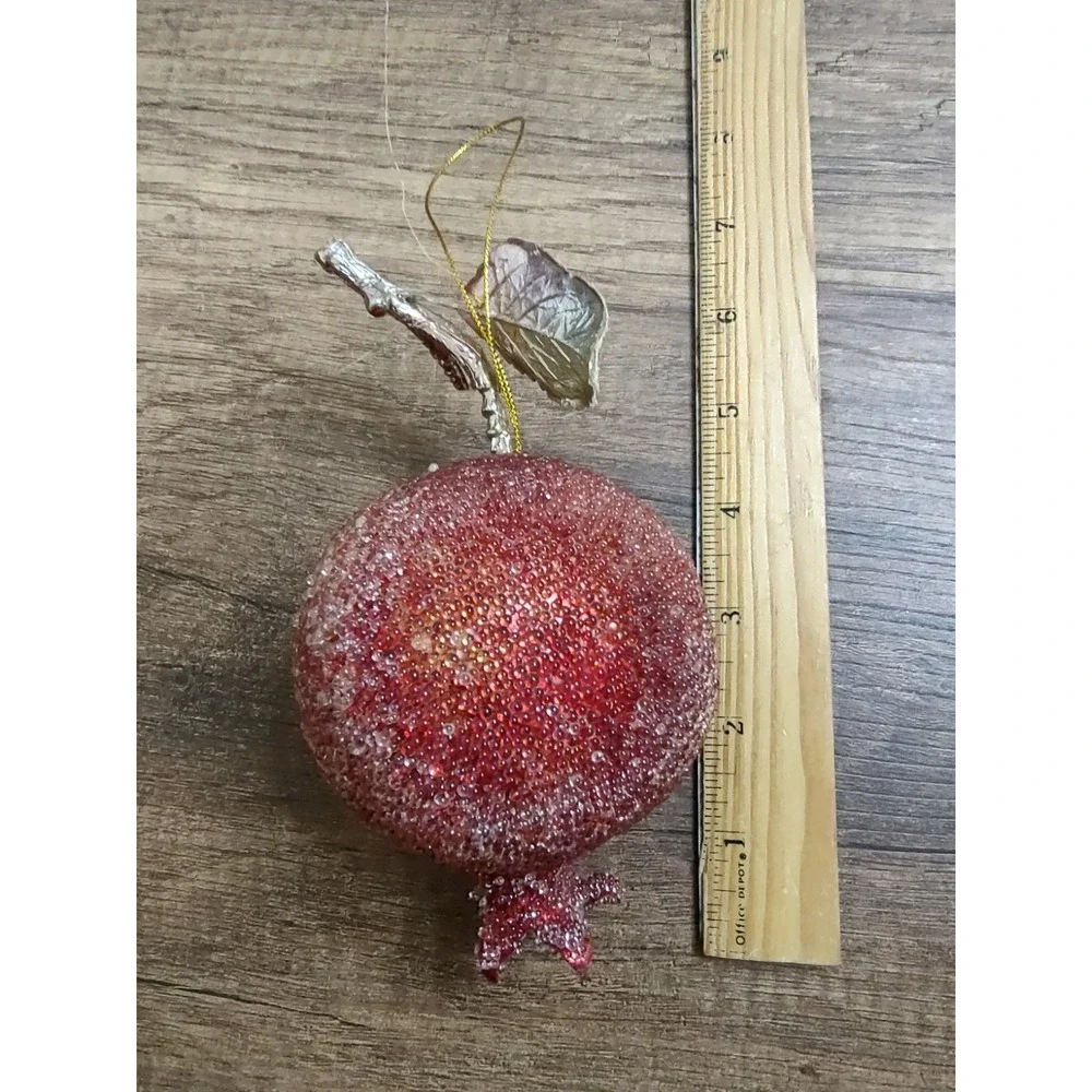 Sugared Pomegranate Christmas Ornament SPARKLE BLING HOME DECOR  A11